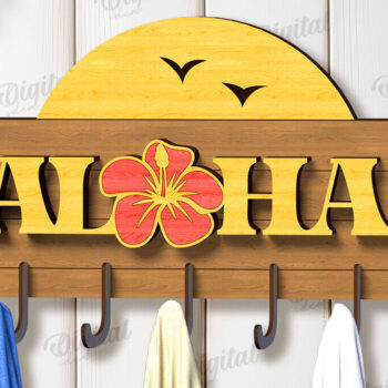 Intra απο ξύλο plywood 3mm-4mm πάχος Τρισδιάστατη θερινή κρεμάστρα για πετσέτες με λέιζερ Δίασταση 30x20 cm INTRAFABR-121906464 - Image 1