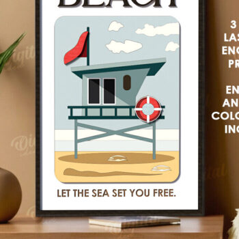 Intra απο ξύλο plywood 3mm-4mm πάχος Τρισδιάστατη καλοκαιρινής τέχνης τοίχων Δίασταση 40x40 cm INTRAFABR-123362489 - Image 1