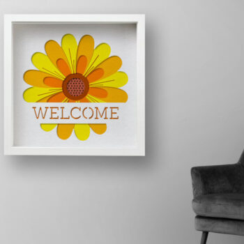 Intra απο ξύλο plywood 3mm-4mm πάχος 3D Sunflower Shadow Box , Layered Δίασταση 30x30 cm INTRAFABR-75625601 - Image 3