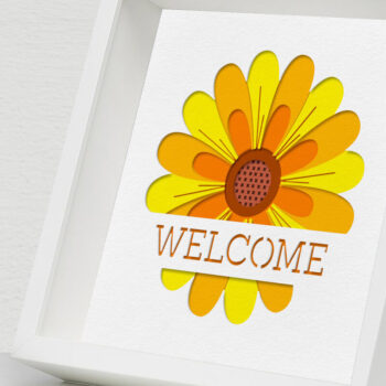 Intra απο ξύλο plywood 3mm-4mm πάχος 3D Sunflower Shadow Box , Layered Δίασταση 30x30 cm INTRAFABR-75625601 - Image 4