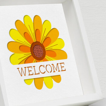 Intra απο ξύλο plywood 3mm-4mm πάχος 3D Sunflower Shadow Box , Layered Δίασταση 30x30 cm INTRAFABR-75625601 - Image 6