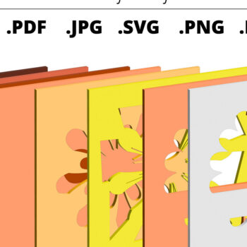 Intra απο ξύλο plywood 3mm-4mm πάχος 3D Sunflower Shadow Box , Layered Δίασταση 30x30 cm INTRAFABR-75625601 - Image 9