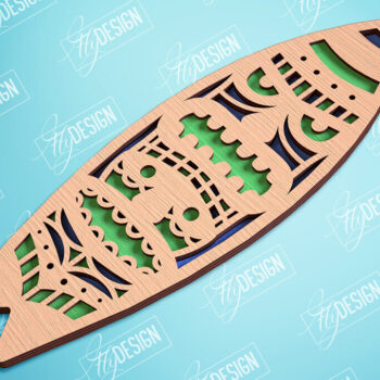 Intra απο ξύλο plywood 3mm-4mm πάχος σχεδίασης 3D Surf Cut  | CNC Δίασταση 30x20 cm INTRAFABR-99667490 - Image 2