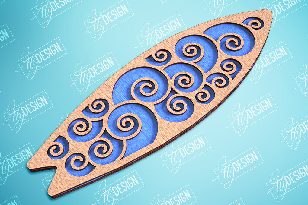 Intra απο ξύλο plywood 3mm-4mm πάχος σχεδίασης 3D Surf Cut  | CNC Δίασταση 30x20 cm INTRAFABR-99667490 - Image 5