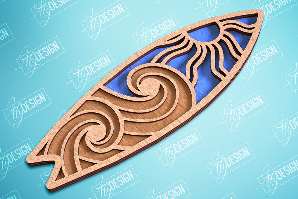 Intra απο ξύλο plywood 3mm-4mm πάχος σχεδίασης 3D Surf Cut  | CNC Δίασταση 30x20 cm INTRAFABR-99667490 - Image 9