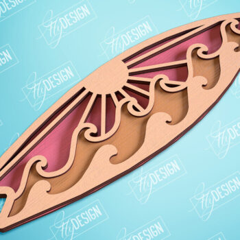 Intra απο ξύλο plywood 3mm-4mm πάχος 3D Surf | Ξύλινη σανίδα του σερφ Δίασταση 30x20 cm INTRAFABR-99664359 - Image 1