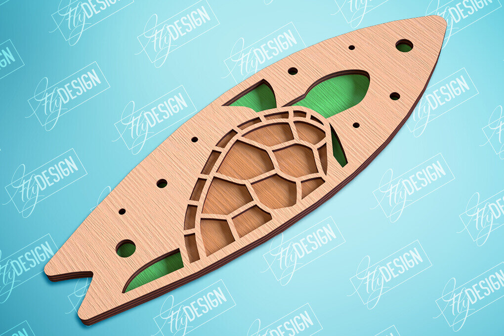 Intra απο ξύλο plywood 3mm-4mm πάχος 3D Surf | Ξύλινη σανίδα του σερφ Δίασταση 30x20 cm INTRAFABR-99664376