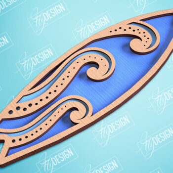 Intra απο ξύλο plywood 3mm-4mm πάχος 3D Surf | Ξύλινη σανίδα του σερφ Δίασταση 30x20 cm INTRAFABR-99664425 - Image 1