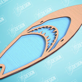 Intra απο ξύλο plywood 3mm-4mm πάχος 3D Surf | Ξύλινη σανίδα του σερφ Δίασταση 30x20 cm INTRAFABR-99664434 - Image 1