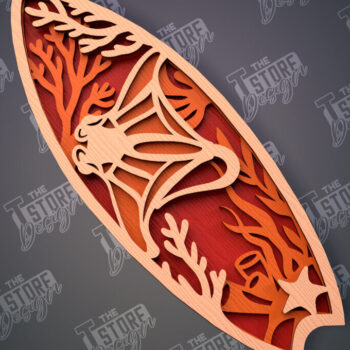 Intra απο ξύλο plywood 3mm-4mm πάχος 3D Surf | Ξύλινες σανίδες του σερφ Δίασταση 30x20 cm INTRAFABR-100125800 - Image 1