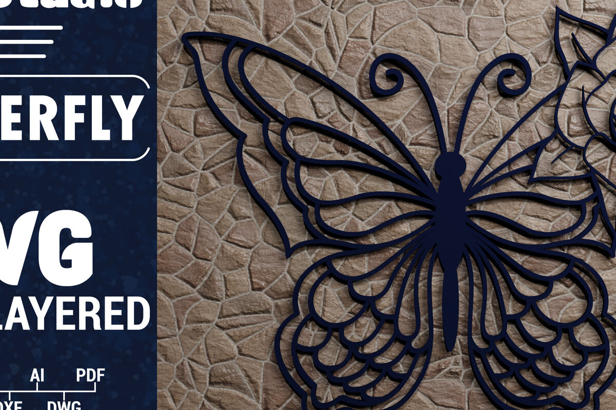Intra απο ξύλο plywood 3mm-4mm πάχος Χαρτί 3D Butterfly Multilayered Δίασταση 1200x1200 cm INTRAFABR-72484966