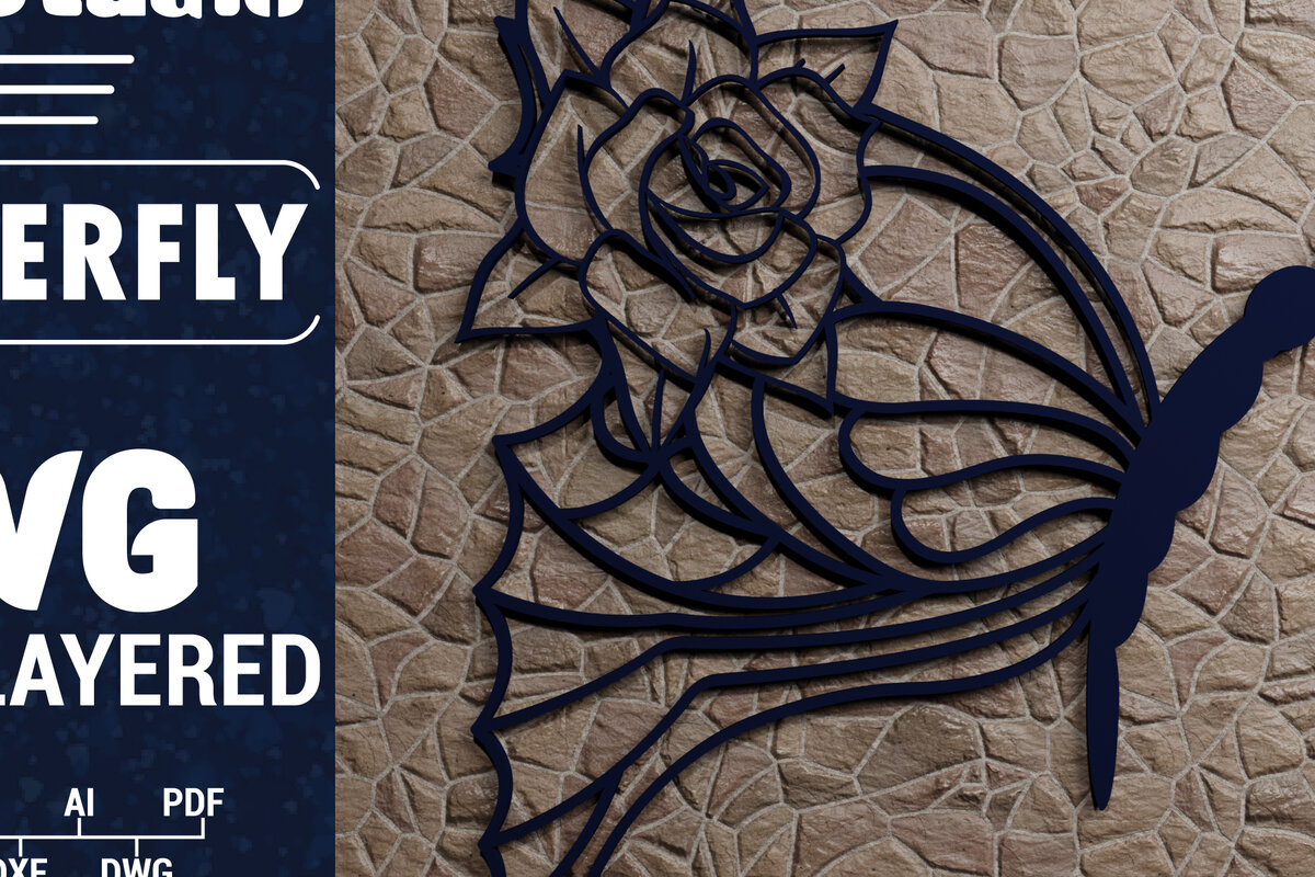 Intra απο ξύλο plywood 3mm-4mm πάχος Χαρτί 3D Butterfly Multilayered Δίασταση 1200x1200 cm INTRAFABR-72484975