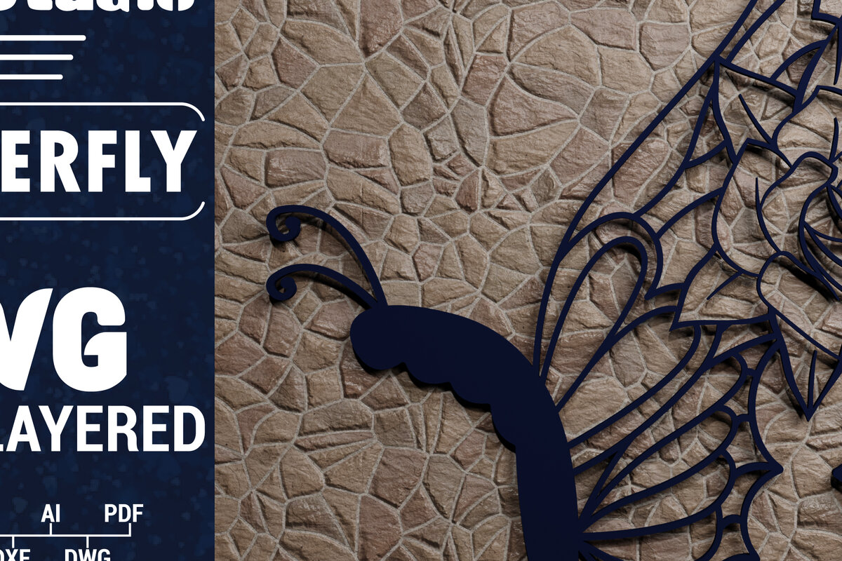 Intra απο ξύλο plywood 3mm-4mm πάχος Χαρτί 3D Butterfly Multilayered Δίασταση 1200x1200 cm INTRAFABR-72484984