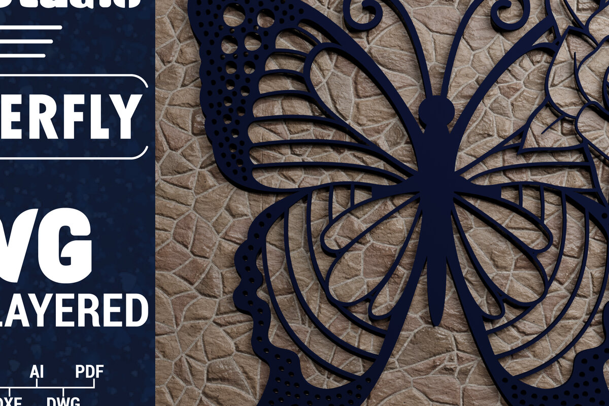 Intra απο ξύλο plywood 3mm-4mm πάχος Χαρτί 3D Butterfly Multilayered Δίασταση 1200x1200 cm INTRAFABR-72484987