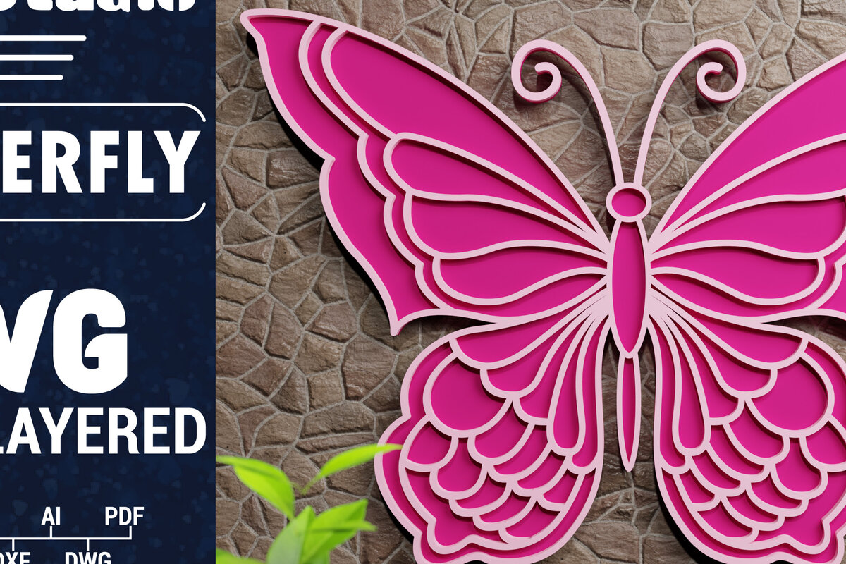Intra απο ξύλο plywood 3mm-4mm πάχος Χαρτί 3D Butterfly Multilayered Δίασταση 1200x1200 cm INTRAFABR-72514763