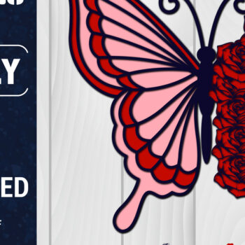 Intra απο ξύλο plywood 3mm-4mm πάχος Χαρτί 3D Butterfly Multilayered Δίασταση 1200x1200 cm INTRAFABR-88791825 - Image 1