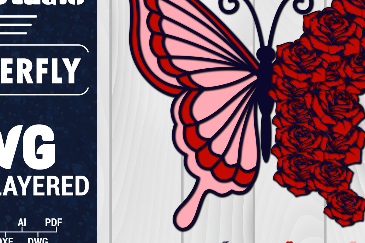 Intra απο ξύλο plywood 3mm-4mm πάχος Χαρτί 3D Butterfly Multilayered Δίασταση 1200x1200 cm INTRAFABR-88791825