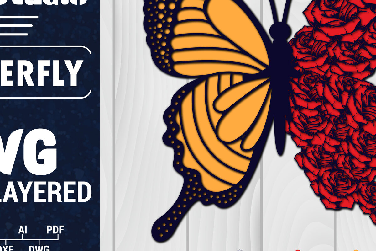 Intra απο ξύλο plywood 3mm-4mm πάχος Χαρτί 3D Butterfly Multilayered Δίασταση 1200x1200 cm INTRAFABR-88791840