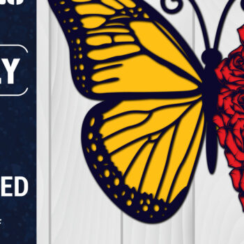 Intra απο ξύλο plywood 3mm-4mm πάχος Χαρτί 3D Butterfly Multilayered Δίασταση 1200x1200 cm INTRAFABR-88791858 - Image 1