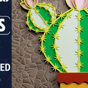 Intra απο ξύλο plywood 3mm-4mm πάχος 3D Cactus Multilayered Papercut Δίασταση 1200x1200 cm INTRAFABR-72776028