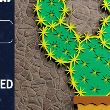 Intra απο ξύλο plywood 3mm-4mm πάχος 3D Cactus Multilayered Papercut Bun. Δίασταση 1200x1200 cm INTRAFABR-72859503 - Image 4