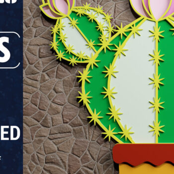 Intra απο ξύλο plywood 3mm-4mm πάχος 3D Cactus Multilayered Papercut Bun. Δίασταση 1200x1200 cm INTRAFABR-72859503 - Image 10