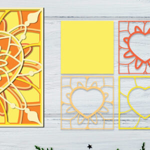 Intra απο ξύλο plywood 3mm-4mm πάχος 3D Heart Mandala, 3D Layered Δίασταση 30x30 cm INTRAFABR-57321501