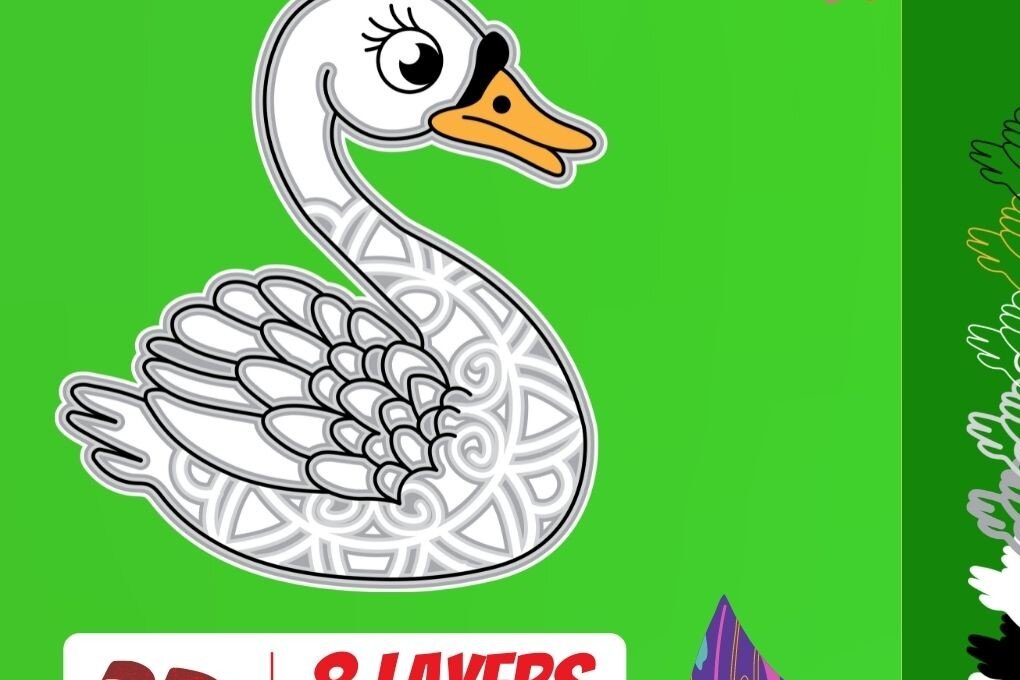 Intra απο ξύλο plywood 3mm-4mm πάχος 3D Swan Cut Δίασταση 30x20 cm INTRAFABR-17649288