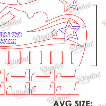 Intra απο ξύλο plywood 3mm-4mm πάχος Τρισδιάστατη θήκη μετάλλων κολύμβησης με λέιζερ Δίασταση 30x20 cm INTRAFABR-119316829 - Image 2