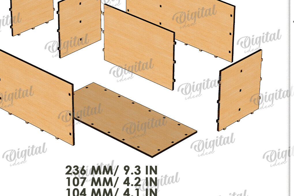 Intra απο ξύλο plywood 3mm-4mm πάχος Τρισδιάστατη θήκη μολυβιού Teacher Cut Δίασταση 30x20 cm INTRAFABR-120586552 - Image 2