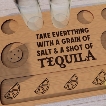 Intra απο ξύλο plywood 3mm-4mm πάχος 3D Tequila Shot Board Δίασταση 30x20 cm INTRAFABR-79137671 - Image 1