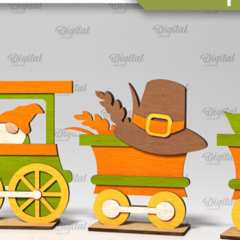 Intra απο ξύλο plywood 3mm-4mm πάχος τρισδιάστατων τρένων για την Ημέρα των Ευχαριστιών Δίασταση 30x20 cm INTRAFABR-105993276 - Image 5