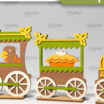 Intra απο ξύλο plywood 3mm-4mm πάχος τρισδιάστατων τρένων για την Ημέρα των Ευχαριστιών Δίασταση 30x20 cm INTRAFABR-105993276 - Image 6