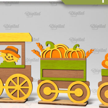 Intra απο ξύλο plywood 3mm-4mm πάχος τρισδιάστατων τρένων για την Ημέρα των Ευχαριστιών Δίασταση 30x20 cm INTRAFABR-105993276 - Image 7