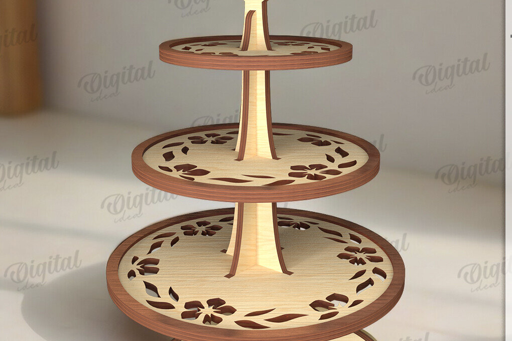 Intra απο ξύλο plywood 3mm-4mm πάχος Δέσμη κοπής με λέιζερ με τρισδιάστατες βάσεις δίσκου Δίασταση 30x20 cm INTRAFABR-120711033 - Image 7