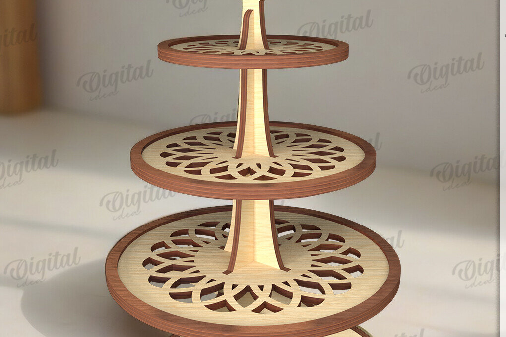 Intra απο ξύλο plywood 3mm-4mm πάχος Δέσμη κοπής με λέιζερ με τρισδιάστατες βάσεις δίσκου Δίασταση 30x20 cm INTRAFABR-120711033 - Image 8
