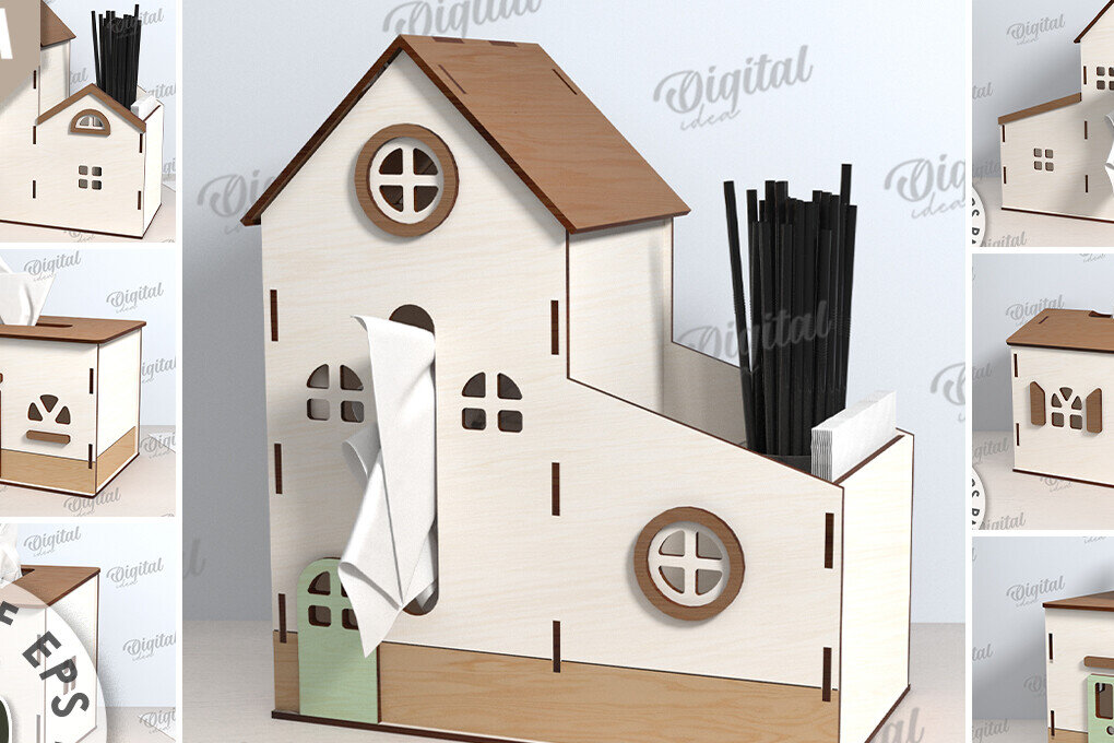 Intra απο ξύλο plywood 3mm-4mm πάχος Δέσμη κοπής με λέιζερ 3D Tissue Boxes Δίασταση 30x20 cm INTRAFABR-117110169