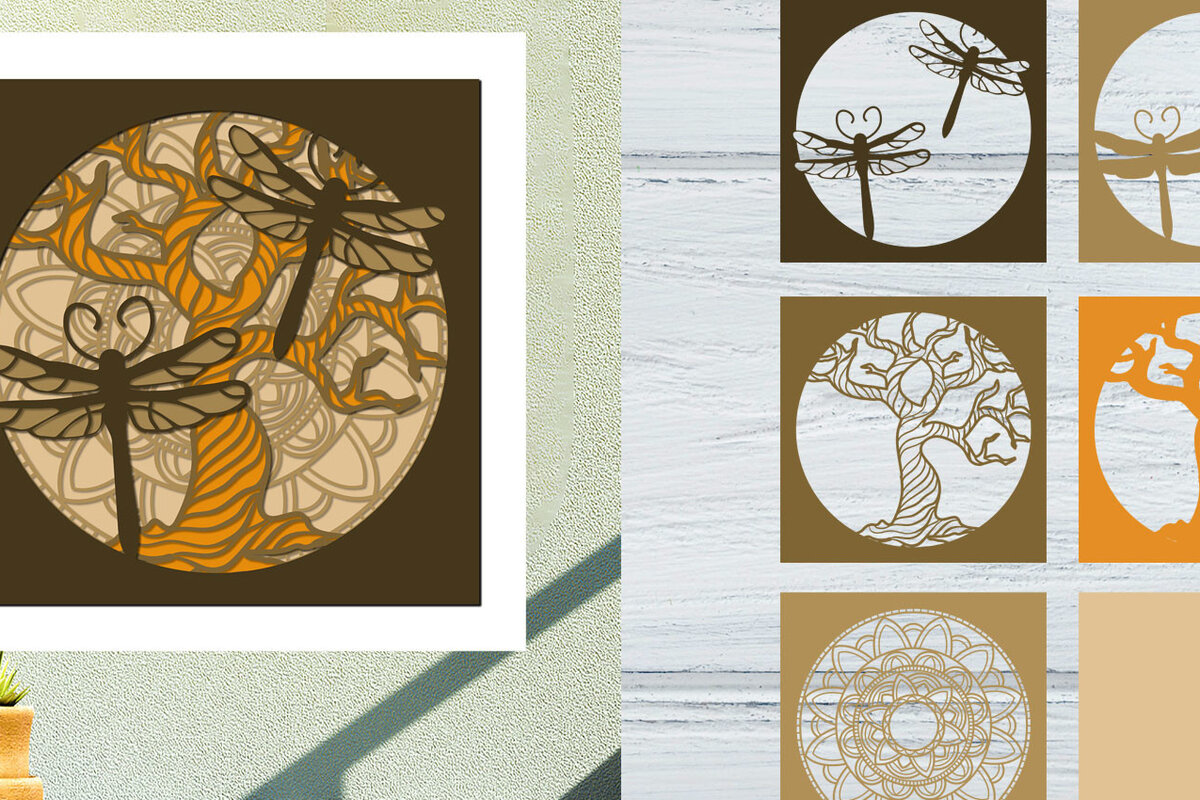 Intra απο ξύλο plywood 3mm-4mm πάχος 3D Tree of Life Mandala Layered Tree Δίασταση 30x30 cm INTRAFABR-57560841