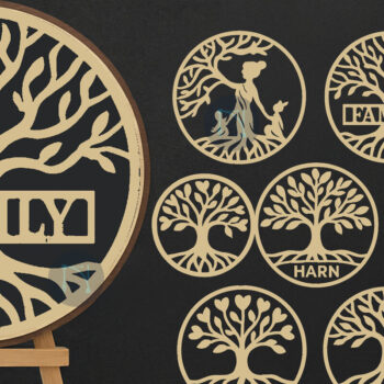 Intra απο ξύλο plywood 3mm-4mm πάχος 3D Tree of Life Ξύλινη πλάκα Δίασταση 15x15 cm INTRAFABR-125377120 - Image 1