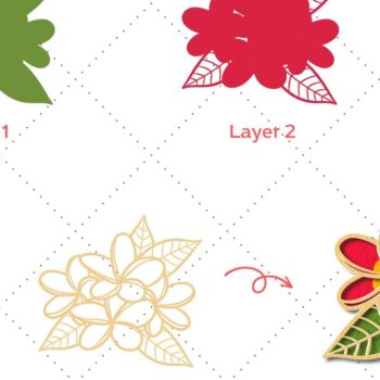 Intra απο ξύλο plywood 3mm-4mm πάχος τρισδιάστατο τροπικό λουλούδι Frangipani Δίασταση 30x20 cm INTRAFABR-75608902 - Image 2