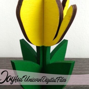 Intra απο ξύλο plywood 3mm-4mm πάχος 3D Tulips Cut  Δίασταση 15x15 cm INTRAFABR-33347669 - Image 2