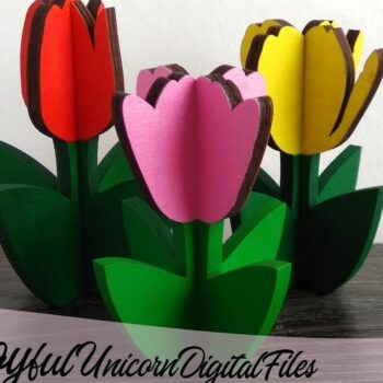 Intra απο ξύλο plywood 3mm-4mm πάχος 3D Tulips Cut  Δίασταση 15x15 cm INTRAFABR-33347669 - Image 3