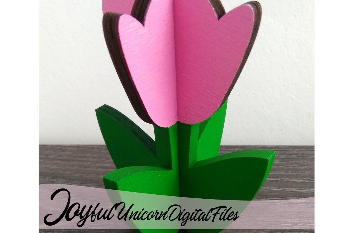 Intra απο ξύλο plywood 3mm-4mm πάχος 3D Tulips Cut Δίασταση 15x15 cm INTRAFABR-33347669 - Image 4