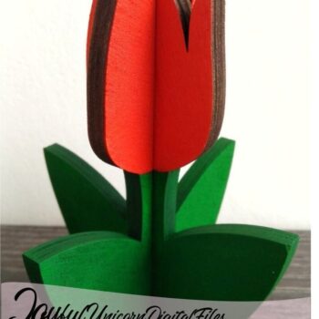 Intra απο ξύλο plywood 3mm-4mm πάχος 3D Tulips Cut  Δίασταση 15x15 cm INTRAFABR-33347669 - Image 5