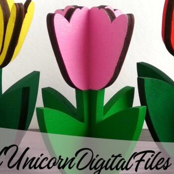 Intra απο ξύλο plywood 3mm-4mm πάχος 3D Tulips Cut  Δίασταση 15x15 cm INTRAFABR-33347669 - Image 6