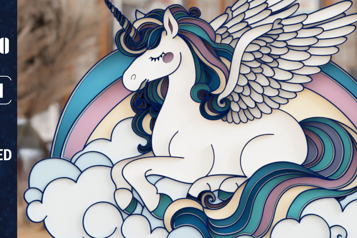 Intra απο ξύλο plywood 3mm-4mm πάχος 3D Unicorn Multilayer Cut  Δίασταση 1500x1500 cm INTRAFABR-121713296