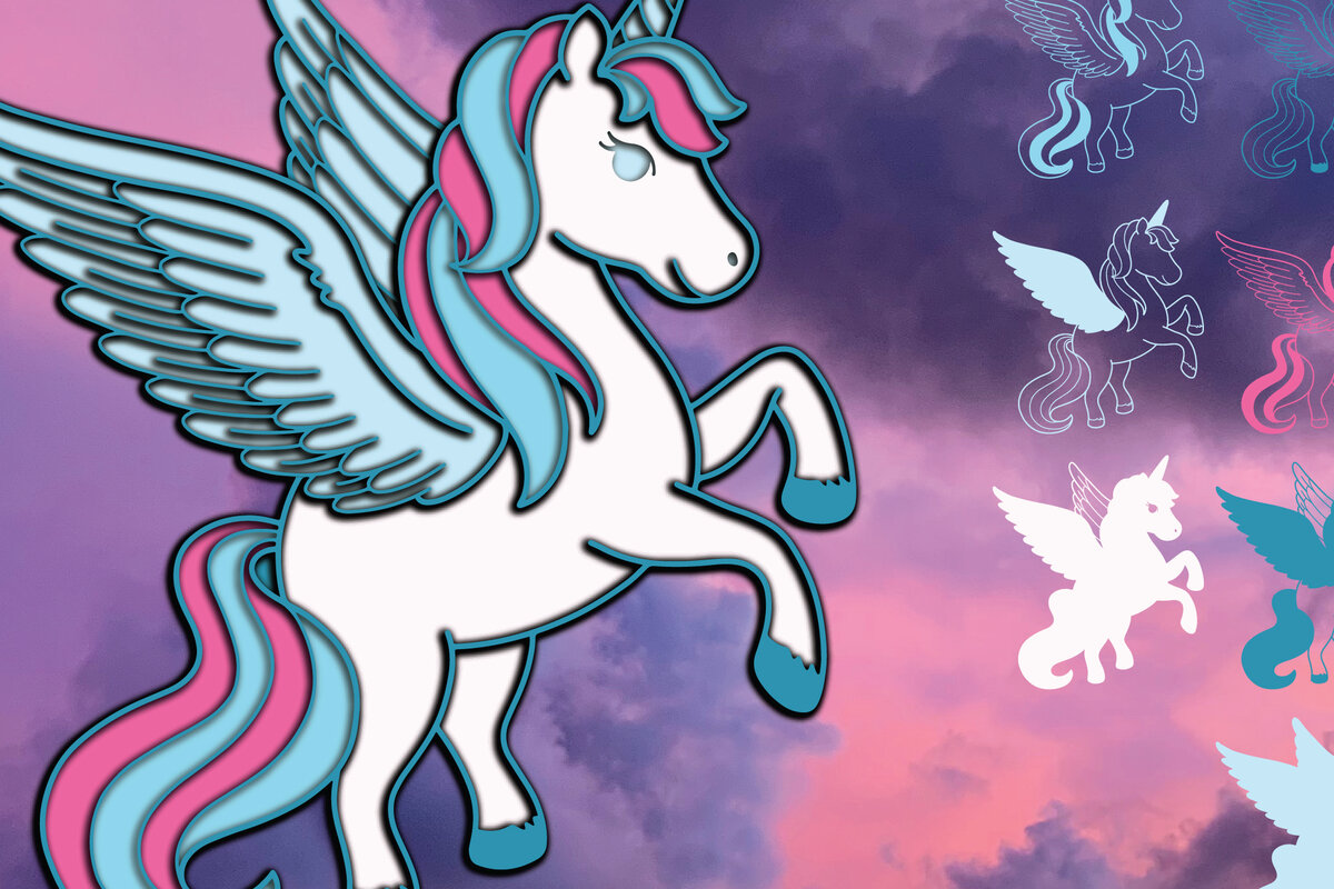 Intra απο ξύλο plywood 3mm-4mm πάχος 3d Unicorn Paper Cut Δίασταση 1200x1200 cm INTRAFABR-25010327