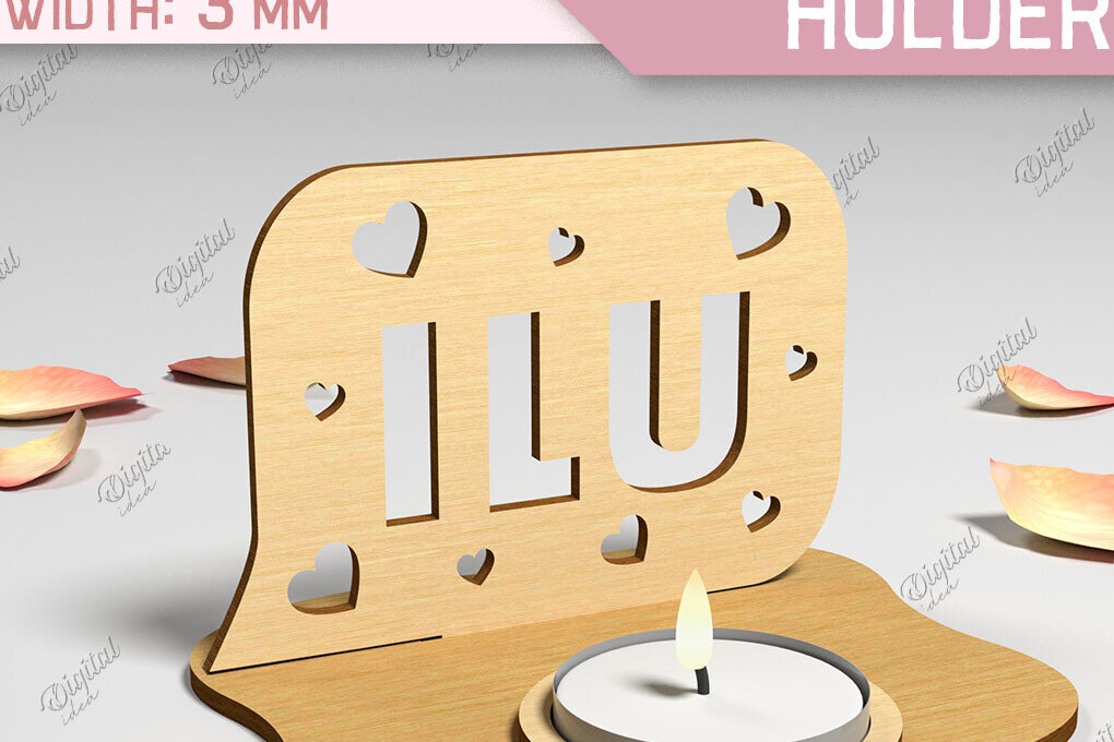 Intra απο ξύλο plywood 3mm-4mm πάχος Τρισδιάστατη θήκη για κεριά Αγίου Βαλεντίνου Cut  Δίασταση 15x15 cm INTRAFABR-87674351