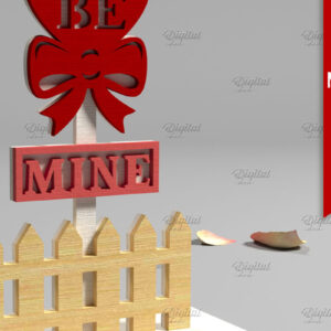 Intra απο ξύλο plywood 3mm-4mm πάχος 3D Valentine. Τομή με λέιζερ κατεύθυνσης Δίασταση 15x15 cm INTRAFABR-83941850