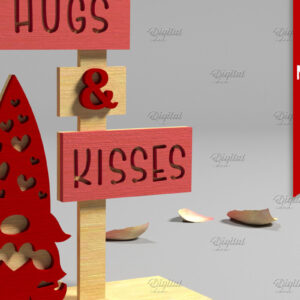 Intra απο ξύλο plywood 3mm-4mm πάχος 3D Valentine. Τομή με λέιζερ κατεύθυνσης Δίασταση 15x15 cm INTRAFABR-83941907